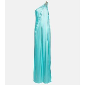 Stella McCartney Falabella Crystal Chain Satin One Shoulder Gown US6 $2700
